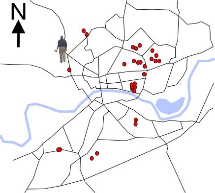 A map of Ugly Gardens in Bedford